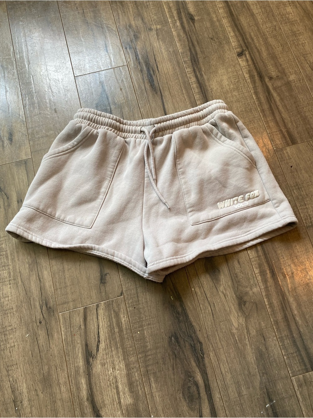 White Fox Boutique Cream Fleece Athletic Shorts